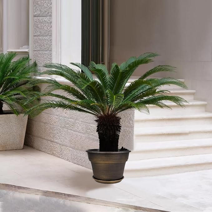 Plant Planters Pots Set of 4 Pack 11 Inch, Plastic Flower Pot - Image 7