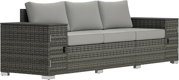 Outsunny 3 Seater Wicker Sofa by Outsunny