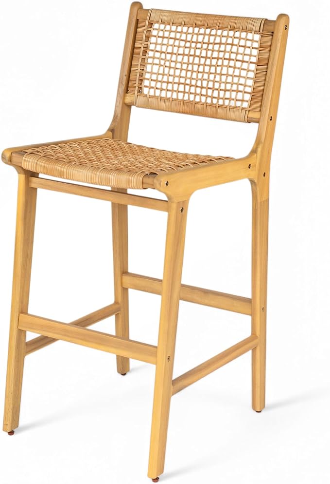 Christopher Knight Home Merry Patio Acacia Wood Bar Stool Set of 2, Counter - Image 7
