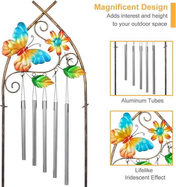 Garden Trellis with Plant Stands, 48” Metal Detachable Butterfly Plant Pot - Image 4