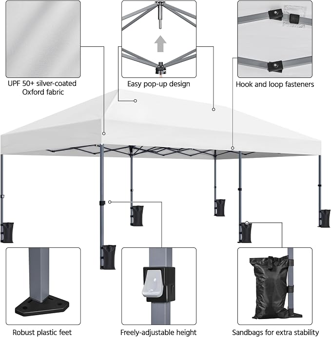 Yaheetech 10×20 Pop Up Canopy Easy Set-up Tent, Portable Outdoor Canopy Instant - Image 4