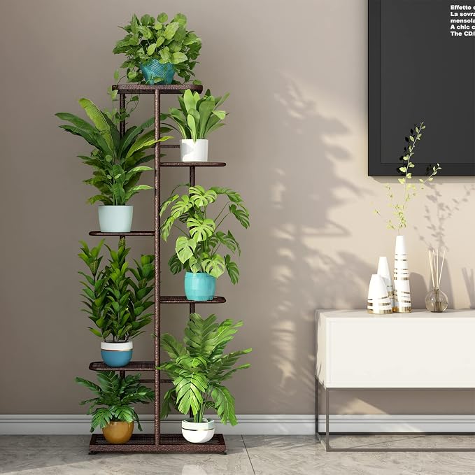 LINZINAR Plant Stand Metal 6 Tier 7 Potted Multiple Flower Pot Holder Shelf - Image 2