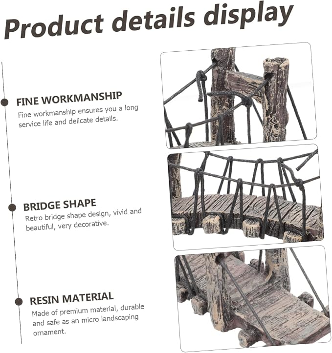 LIFKOME Miniature Resin Garden Bridge Decoration 6.10In DIY Landscaping Outdoor - Image 9
