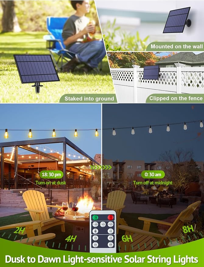 48FT Solar String Lights Outdoor - Image 6