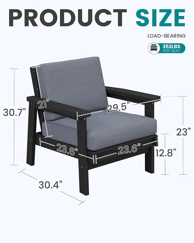 SERWALL HDPE Outdoor Couch Set of 2 - Image 2