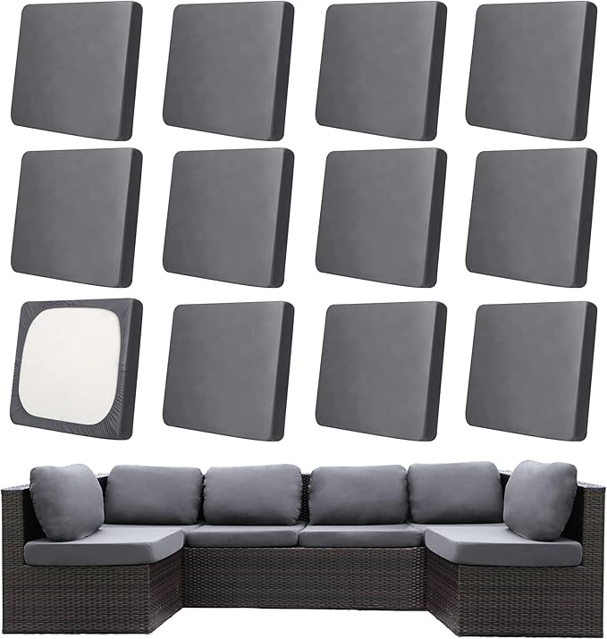 12Pcs Patio Cushion Covers, Outdoor Cushions Covers, Stretch Cushion Covers by Unknown