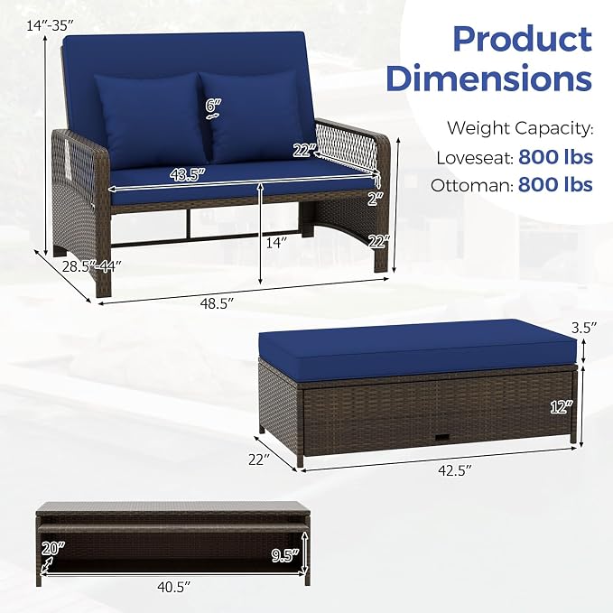 RELAX4LIFE Wicker Patio Outdoor Daybed - Image 3