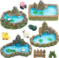ONEST 10 Pieces Garden Miniature Accessories Mini Pond Fence Duck Frog Micro by OneMiniWorld