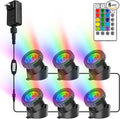 RGB Pond Lights with Timer, LED Underwater Submersible Colorful Landscape by CREPOW