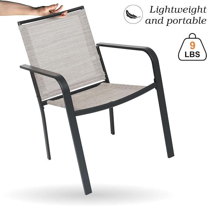 3-Piece Outdoor Dining Set, Small Metal Bistro Table - Image 3