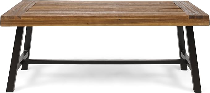 Christopher Knight Home Liton Indoor Acacia Wood Coffee Table, Sandblast Finish - Image 3