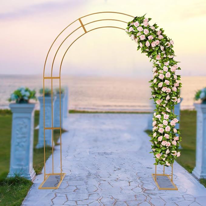 Large Size 8.53Ft Wedding Arch for Ceremony, Heavy Duty Climbing Flower Plant - Image 4