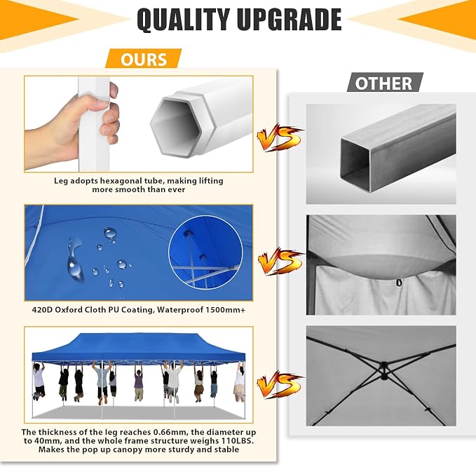 COBIZI 10x30 Heavy Duty Pop up Canopy Tent - Image 4
