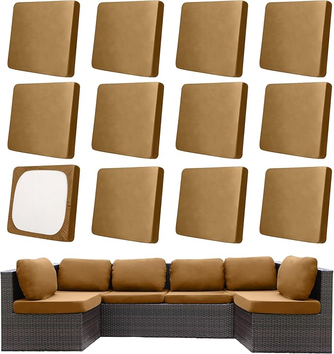12Pcs Patio Cushion Covers, Outdoor Cushions Covers, Stretch Cushion Covers by Unknown