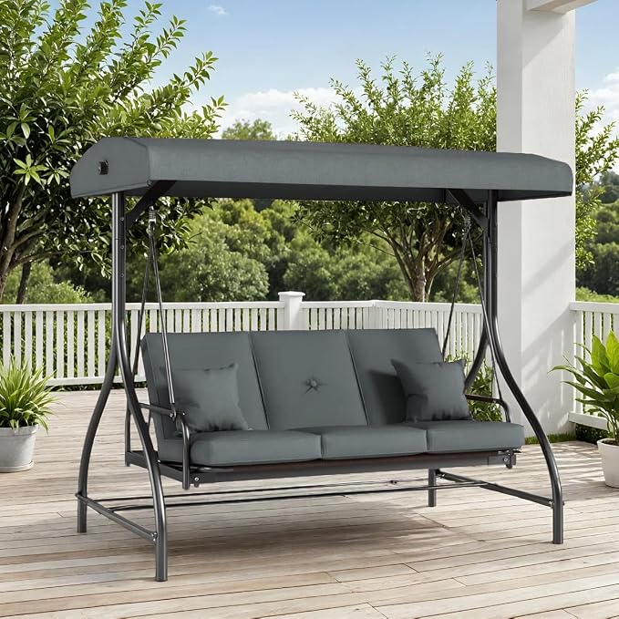 TLSUNNY 3-Seat Outdoor Patio Porch Swing by TLSUNNY
