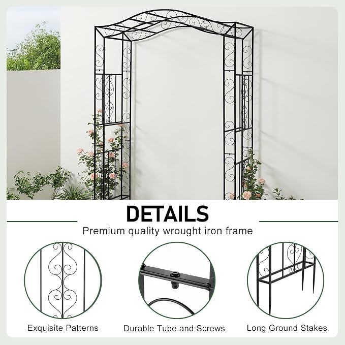 Garden Arbor, Bridge Top Garden Arch Trellis - Image 5