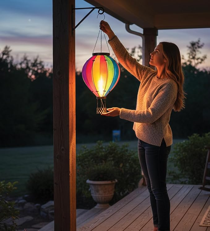 Regal Art & Gift Hot Air Balloon Solar Lantern – Hanging Solar-Powered LED - Image 4