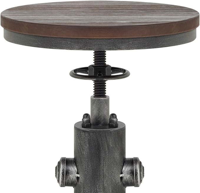 Topower Antique Vintage Industrial Barstool Solid Wood Water Pipe Fire Hydrant - Image 5