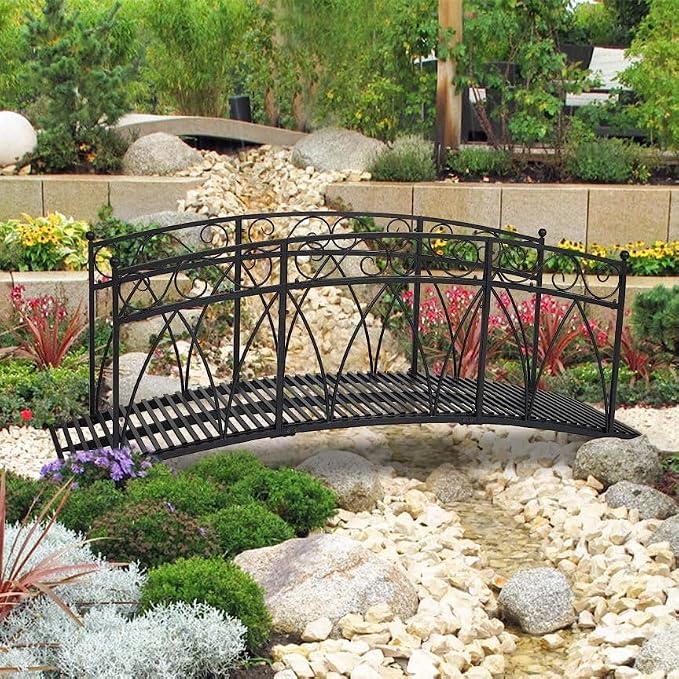 JSUN7 8 FT Metal Garden Bridge - Image 9