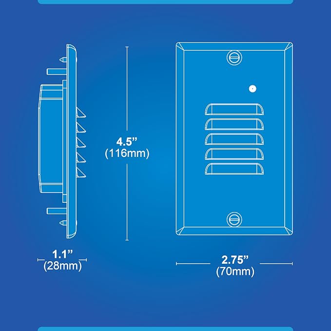 STP2 Vertical Louvered Black LED Step Light - Image 8