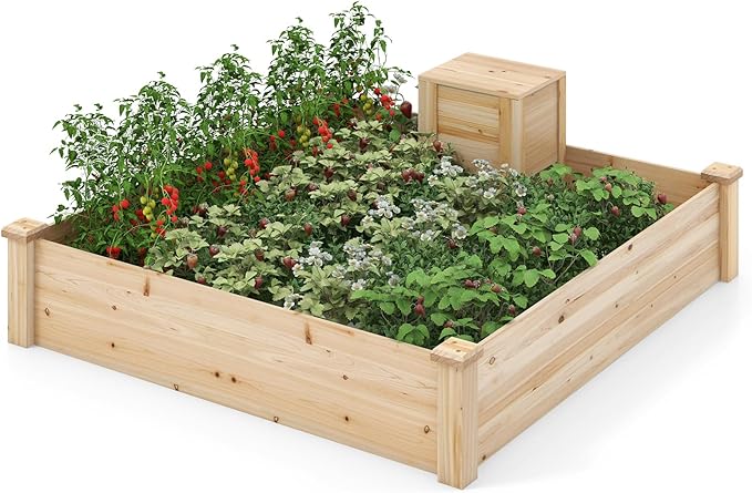 Giantex Raised Garden Bed, Elevated Square Planting Bed by Giantex