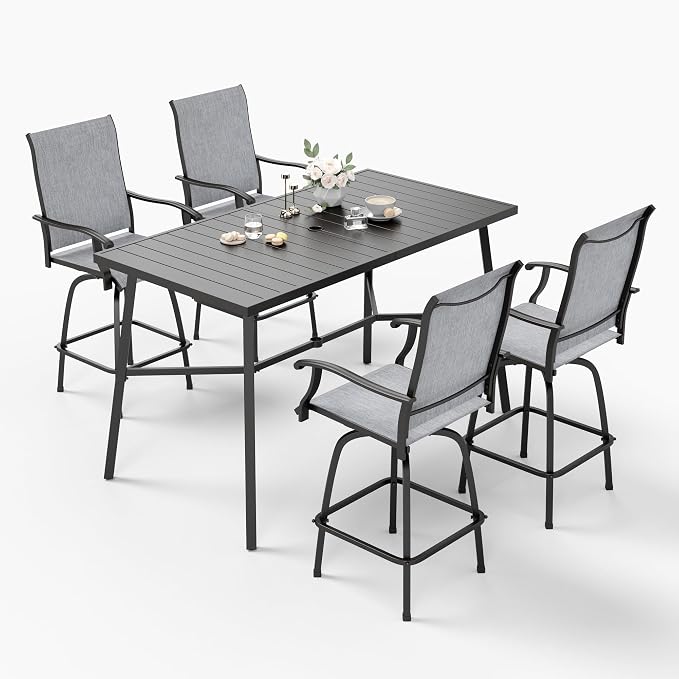 Sophia & William Outdoor Bar Set, Patio Bar Table and Chairs Set, Bar Height by SophiaWilliam