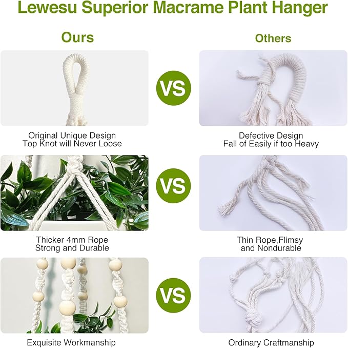 Macrame Plant Hanger Indoor Set of 2 - Image 6