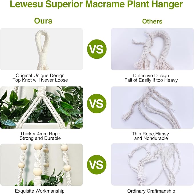 Macrame Plant Hanger Indoor Set of 4 - Image 4