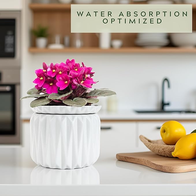 6 Inch African Violet Pots Self Watering, Ceramic Planter - Image 2