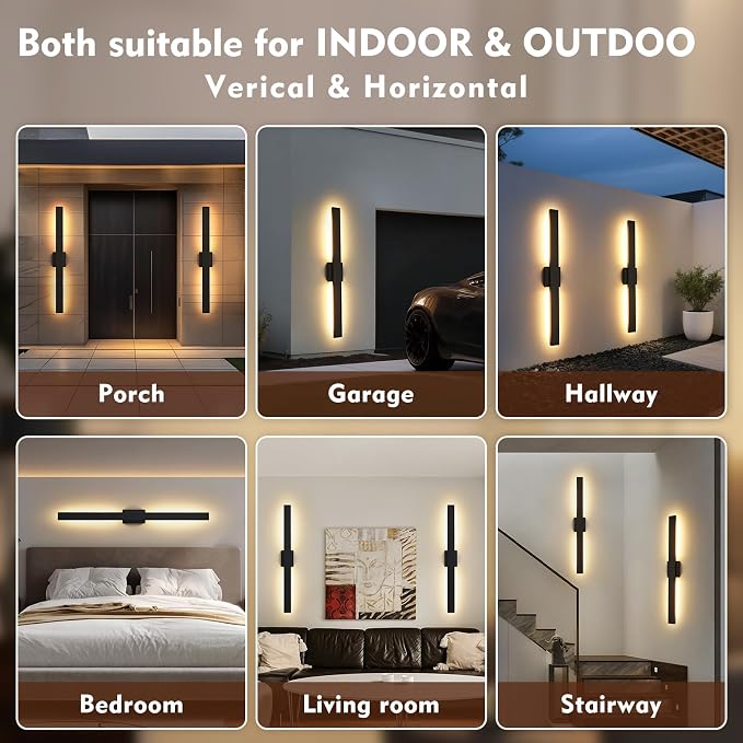 40.1inch Long Outdoor Modern LED Wall Light, Waterproof IP65 Warm White Led - Image 8