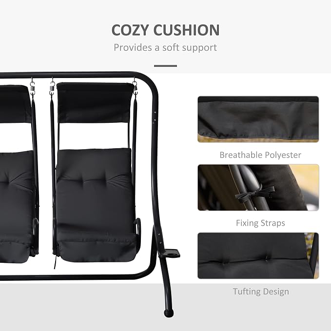 Outsunny Patio Swing Chair - Image 5