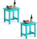 LUE BONA Outdoor Side Table Set of 2, HDPS Small Outdoor Table, Adirondack Side by LUEBONA