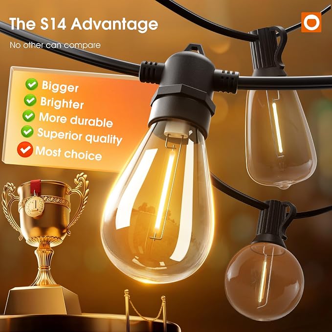 addlon 48FT LED Outdoor String Lights - Image 2