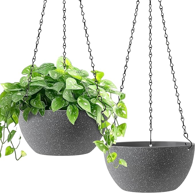 T4U 8 Inch Hanging Planters for Indoor Plants, 2 Pack Hanging Planter, Hanging by T4U