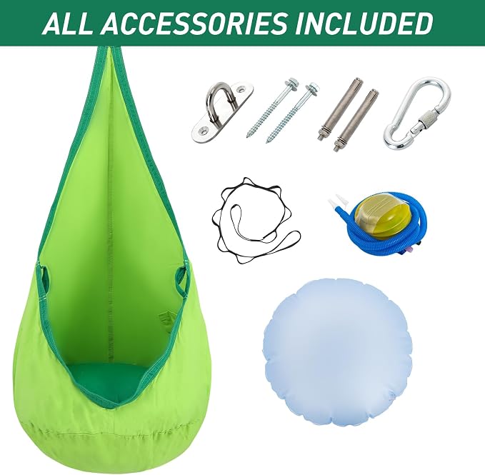 YAERSI Kids Pod Swing Seat, Cotton Hammock Chair - Image 5