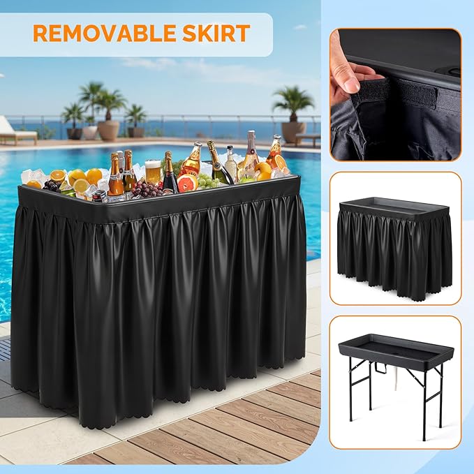 VINGLI 4FT Ice Table, Portasble Cooler Side Table - Image 3