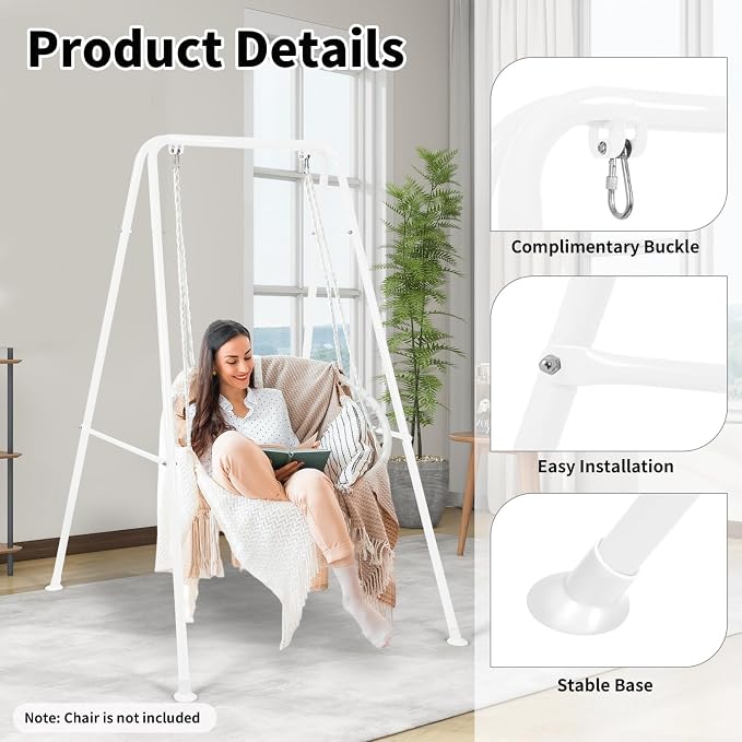 Hammock Chair Stand, Heavy-Duty A-Frame Metal Swing Stand - Image 3