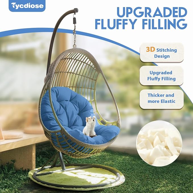 Egg Chair Cushion Replacement, Waterproof Outdoor Hanging Egg Chair Cushion - Image 6