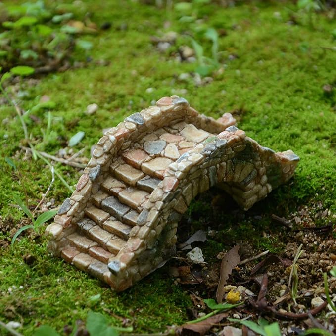 Garden Decoration Resin Craft Mini Bridge Outdoors Artificial Bridge Set Arch - Image 5