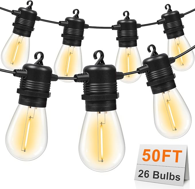 50FT LED Outdoor String Lights by GvvooHome