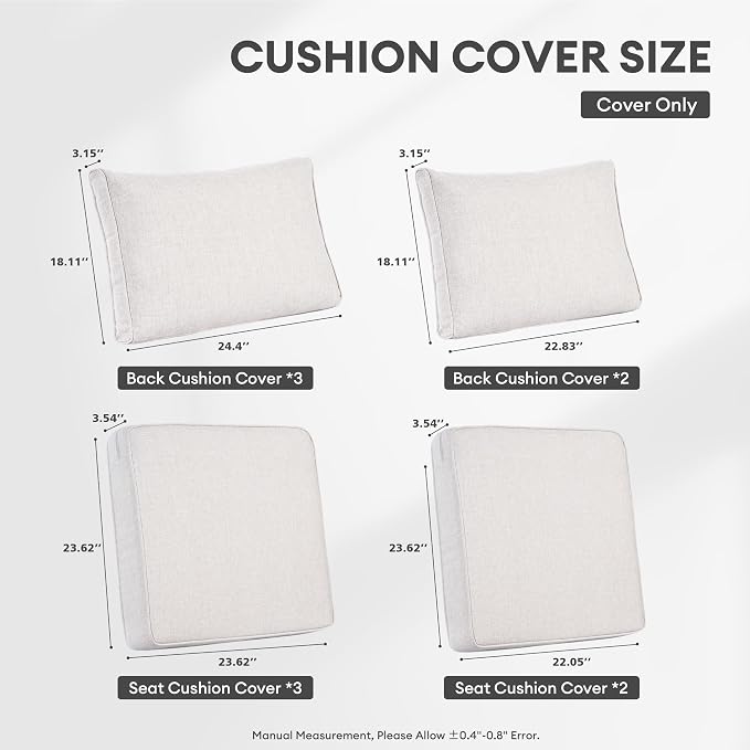 ovios Patio Cushion Covers, Waterproof Cushion Cover - Image 6