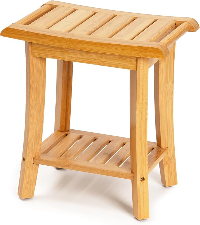 Bamboo Shower Bench Inside Shower Stool by Unibambou