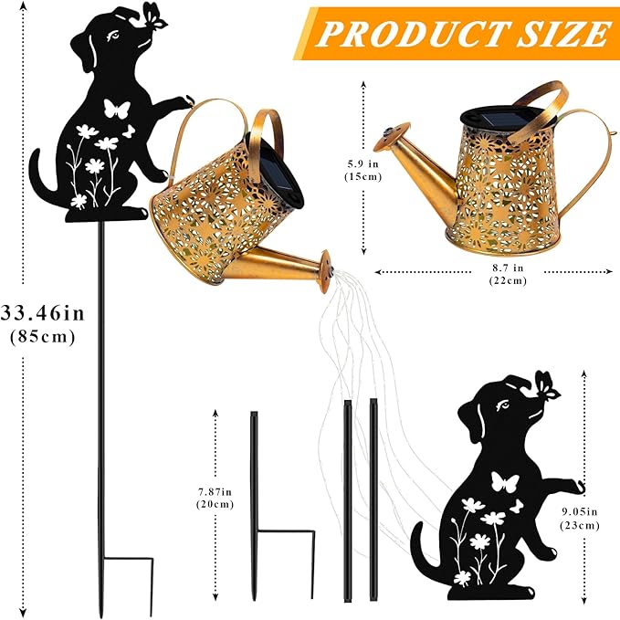 Solar Lights Outdoor Decorative, Watering Can - Image 5