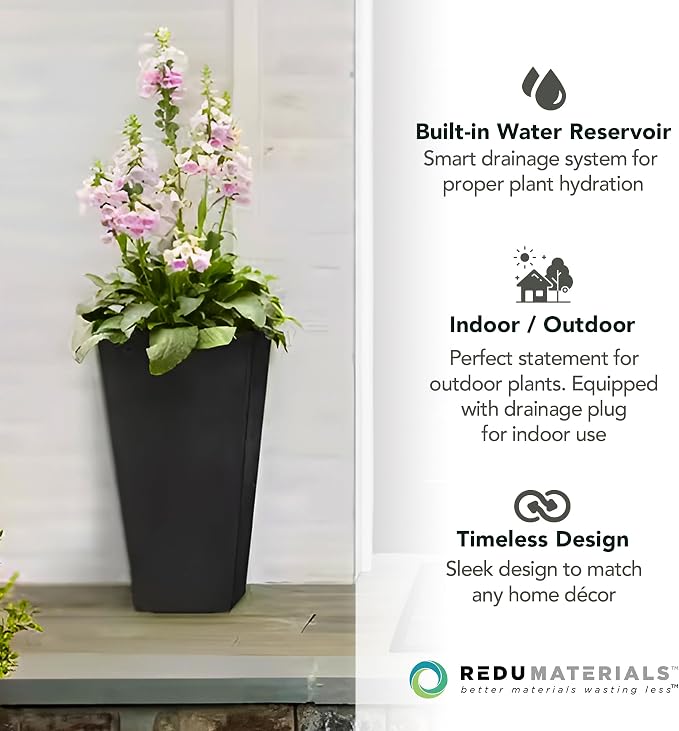 Tierra Verde 2-Pack Indoor & Outdoor Self-Watering Square Planters - Image 6