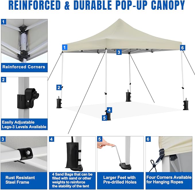Yesker 10x10 Pop Up Canopy Tent - Image 5