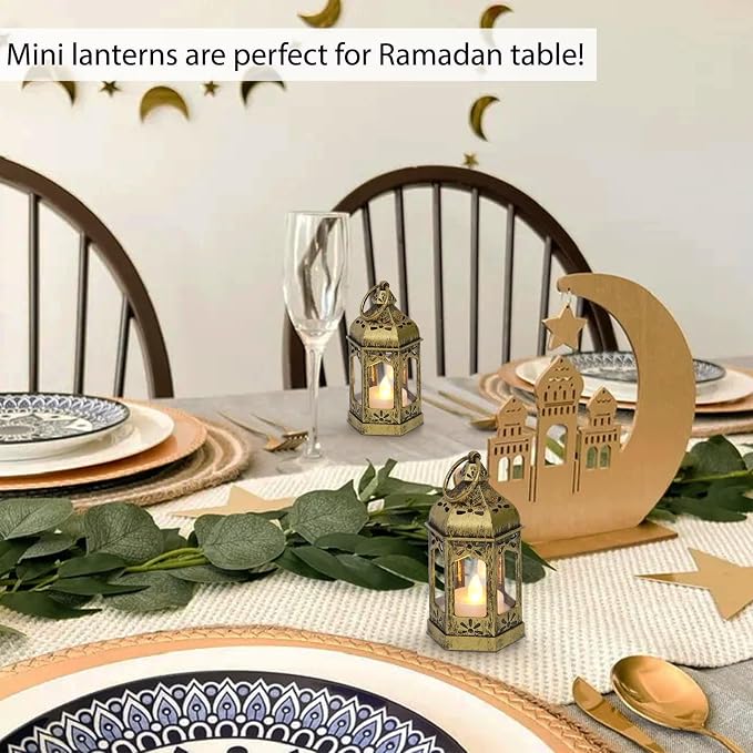 LLQ 12Pcs 5-Inch Ramadan Mini Lanterns - Image 2