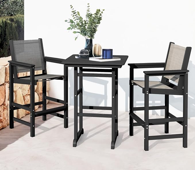 SERWALL Textilene Adirondack Bar Chairs Set of 2, Tall Adirondack Bar Height - Image 8