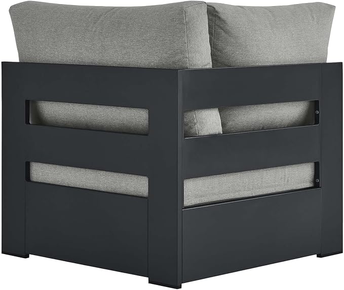 Modway Tahoe Aluminum Outdoor Sectional Corner Chair Gray - Image 5