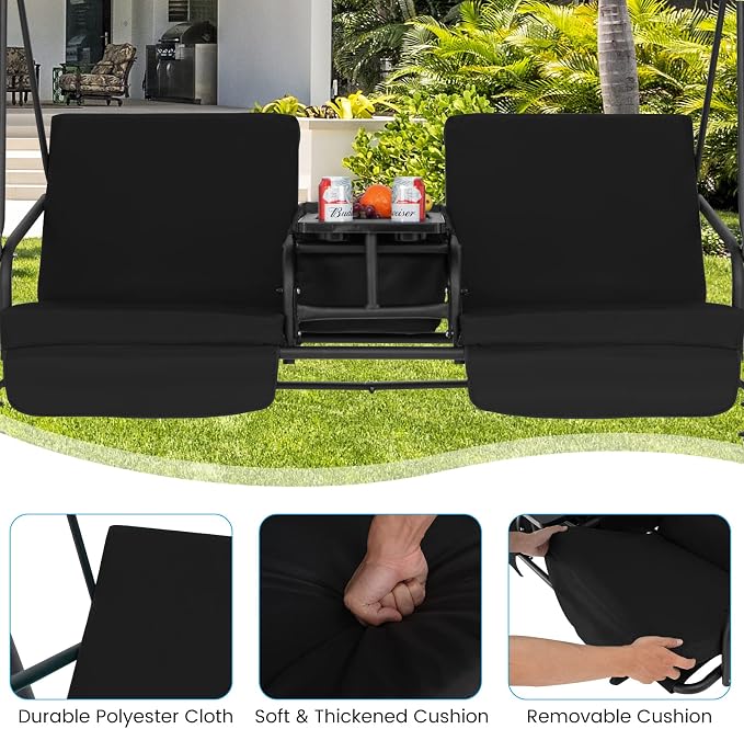 Tangkula 2 Person Porch Swing, Outdoor Swing - Image 6
