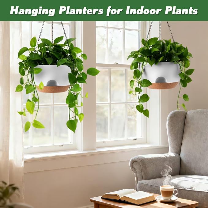 4-Piece Set of 8-Inch Hanging Planters - Image 4